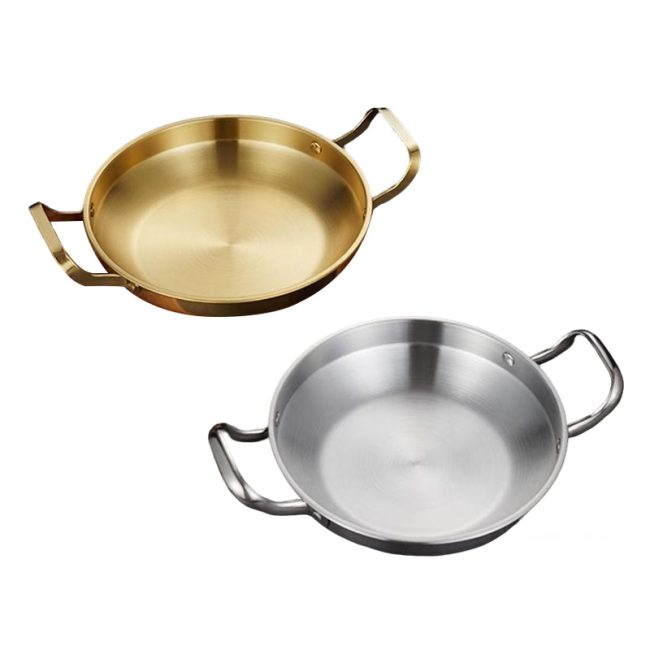 Stainless Steel Double Ear Dry Pot,Instant Noodle Pot,Hot Pot,Soup Pot,Fried Chicken Plate,Tableware For Restaurant