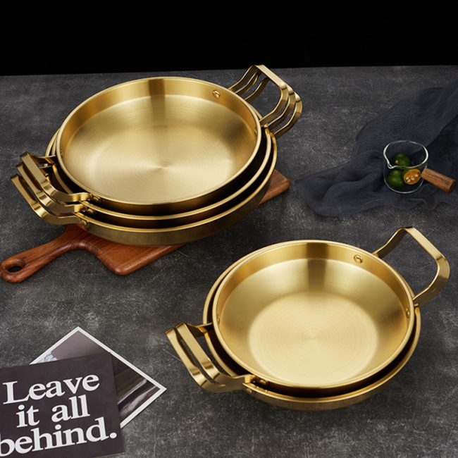 Stainless Steel Double Ear Dry Pot,Instant Noodle Pot,Hot Pot,Soup Pot,Fried Chicken Plate,Tableware For Restaurant - 图片 6