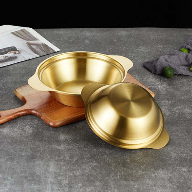 Stainless Steel Double Ear Dry Pot With Lid,Dry Pot Basin,Single Person Hot Pot,Soup Pot,Tableware For Restaurant - 图片 8