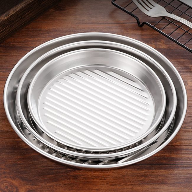 Stainless Steel 201 Korean Striped Plate, Barbecue Plate,Snack Plate,Steak Plate,Tableware For Restaurant - 图片 5
