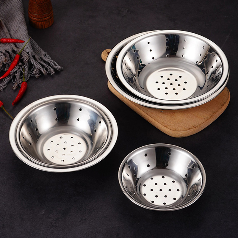 Thickness 0.5mm Stainless Steel 201 Non Magnetic Nest Basin,Kitchen Side Dish Bowl,Colander,Vegetable Washing Basin For Restautant - Image 2