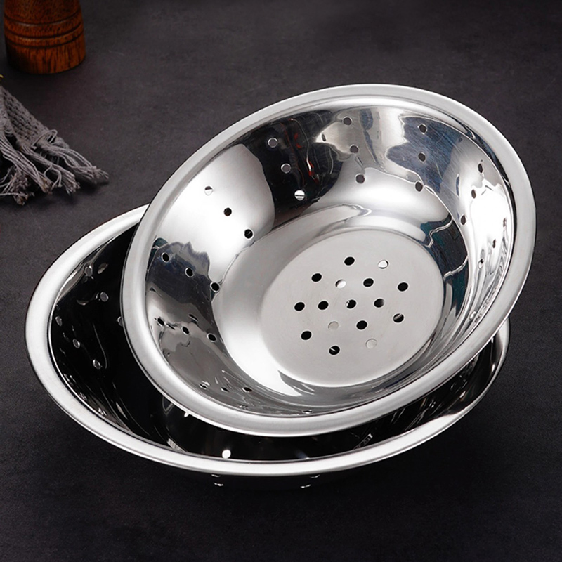 Thickness 0.5mm Stainless Steel 201 Non Magnetic Nest Basin,Kitchen Side Dish Bowl,Colander,Vegetable Washing Basin For Restautant - Image 3