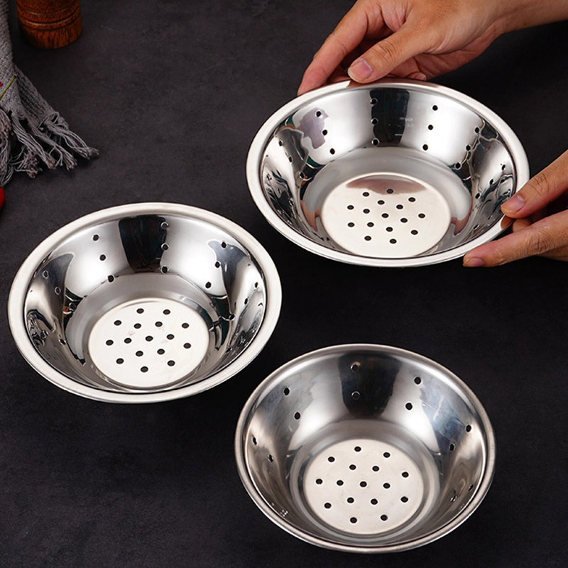 Thickness 0.5mm Stainless Steel 201 Non Magnetic Nest Basin,Kitchen Side Dish Bowl,Colander,Vegetable Washing Basin For Restautant - Image 6