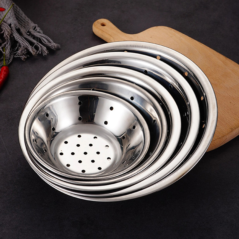 Thickness 0.5mm Stainless Steel 201 Non Magnetic Nest Basin,Kitchen Side Dish Bowl,Colander,Vegetable Washing Basin For Restautant - Image 8