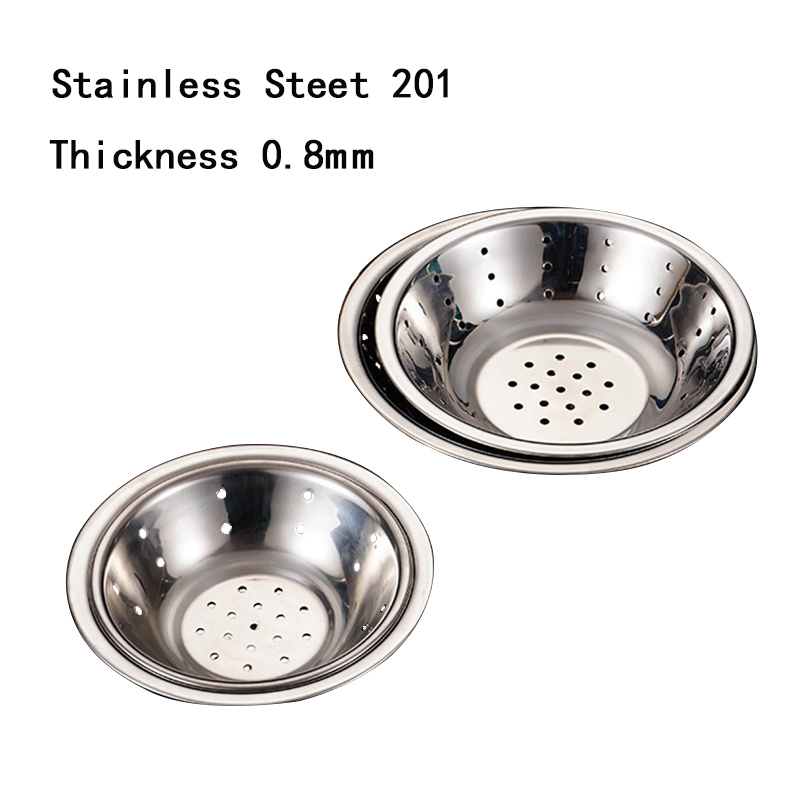 Thickness 0.8mm Stainless Steel 201 Non Magnetic Nest Basin,Kitchen Side Dish Bowl,Colander,Vegetable Washing Basin For Restautant
