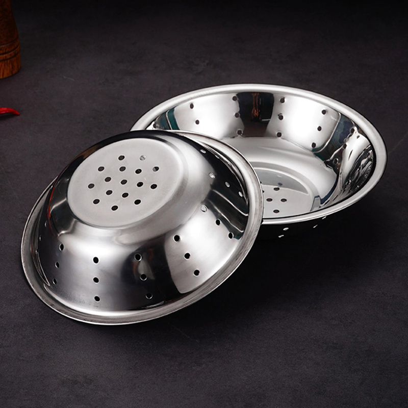 Thickness 0.8mm Stainless Steel 201 Non Magnetic Nest Basin,Kitchen Side Dish Bowl,Colander,Vegetable Washing Basin For Restautant - Image 2