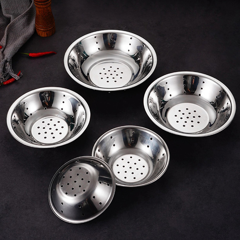 Thickness 0.8mm Stainless Steel 201 Non Magnetic Nest Basin,Kitchen Side Dish Bowl,Colander,Vegetable Washing Basin For Restautant - Image 5