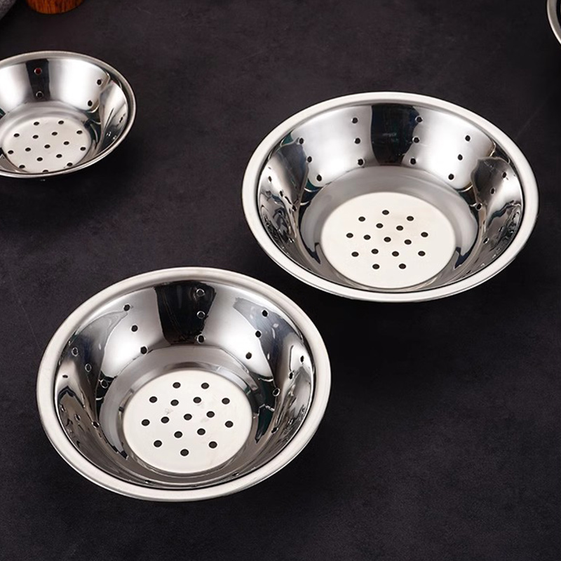 Thickness 0.8mm Stainless Steel 201 Non Magnetic Nest Basin,Kitchen Side Dish Bowl,Colander,Vegetable Washing Basin For Restautant - Image 6