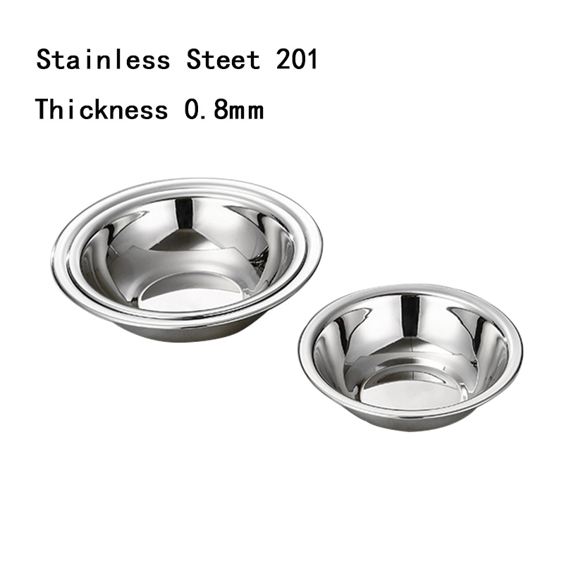 Thickness 0.8mm Stainless Steel 201 Non Magnetic Code Basin,Kitchen Side Dish Bowl,Soup Basin,Seasoning Basin For Restautant