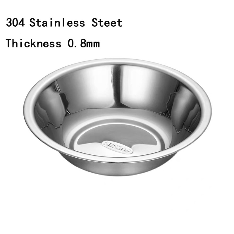 Thickness 0.8mm Stainless Steel 304 Non Magnetic Code Basin,Kitchen Side Dish Bowl,Soup Basin,Seasoning Basin For Restautant