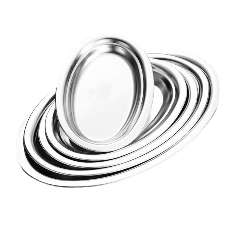 Stainless Steel 304 Precision Egg Shaped Plate,Steamed Fish Plate,Oval Shaped Plate,Grill Pan For Restautant