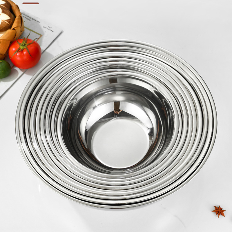 Thickness 1.0mm Stainless Steel 201 Baking Basin,Egg Basin,Soup Basin,Mixing Bowl,Knead Dough Basin For Restautant Kitchen - Image 5