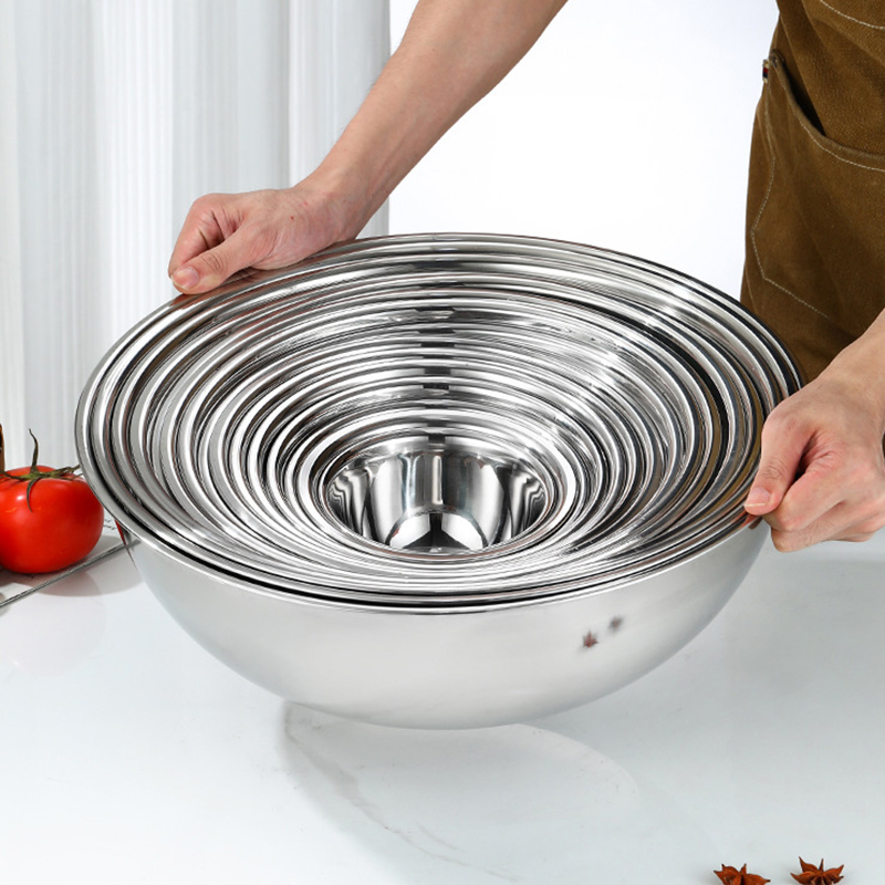 Thickness 1.0mm Stainless Steel 201 Baking Basin,Egg Basin,Soup Basin,Mixing Bowl,Knead Dough Basin For Restautant Kitchen - Image 8