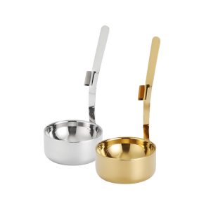 Stainless Steel 304 Double Layered Soup Spoon Holder,Golden,Slotted Spoon Rack For Hot Pot Restaurant