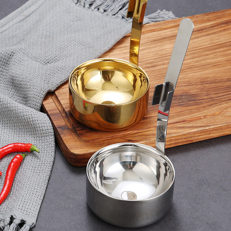 Stainless Steel 304 Double Layered Soup Spoon Holder,Golden,Slotted Spoon Rack For Hot Pot Restaurant - 图片 6