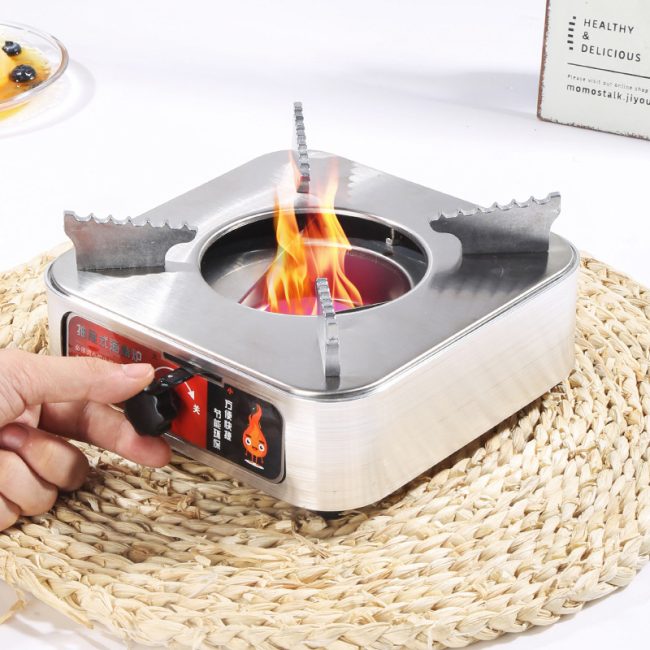 Stainless Steel Drawer Type Alcohol Stove,Square Dry Pot Base For  Restaurant - 图片 2