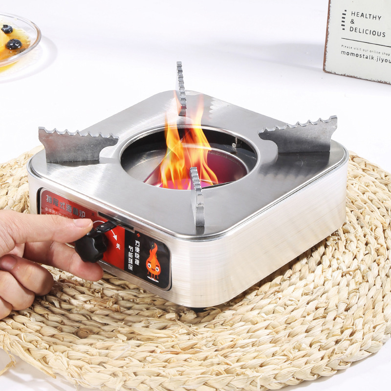 Stainless Steel Drawer Type Alcohol Stove,Square Dry Pot Base For  Restaurant - 图片 2