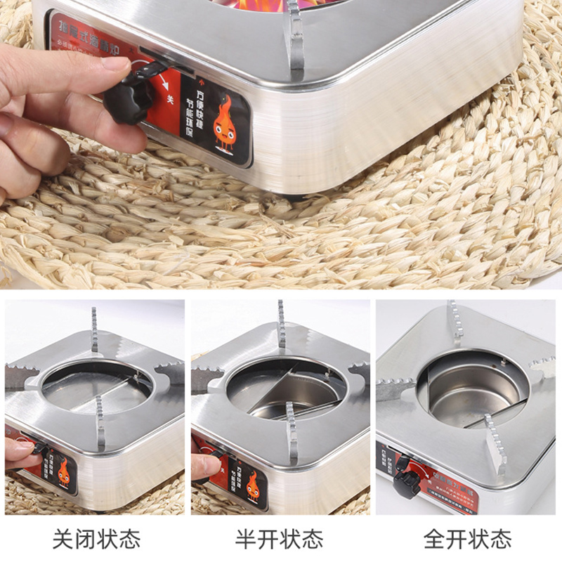 Stainless Steel Drawer Type Alcohol Stove,Square Dry Pot Base For  Restaurant - 图片 7