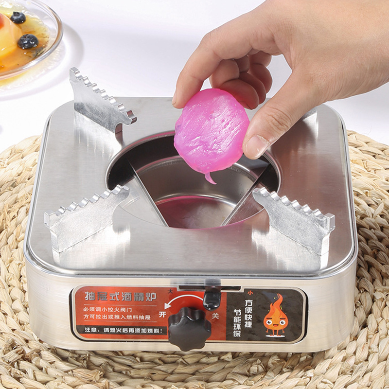 Stainless Steel Drawer Type Alcohol Stove,Square Dry Pot Base For  Restaurant - 图片 6