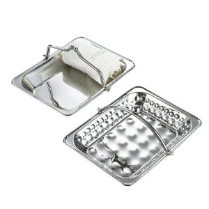 Stainless Steel 201 Handheld Towel Tray Hammer Point,Guest Room Hot Towel Tray For Hotels