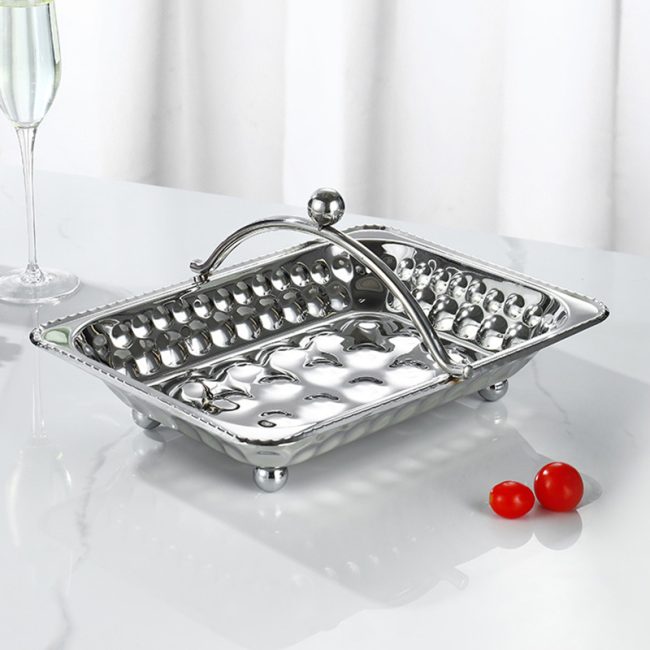 Stainless Steel 201 Handheld Towel Tray Hammer Point,Guest Room Hot Towel Tray For Hotels - 图片 3