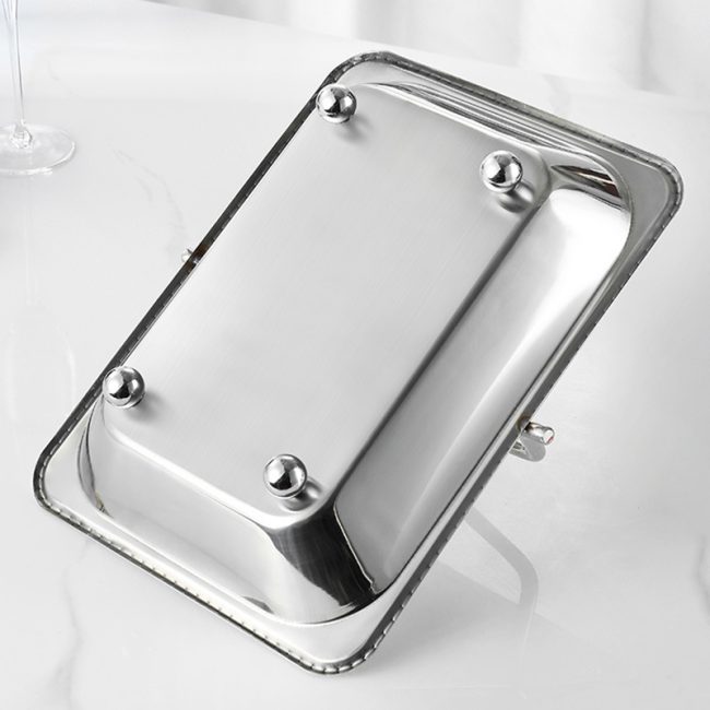 Stainless Steel 201 Handheld Towel Tray Hammer Point,Guest Room Hot Towel Tray For Hotels - 图片 6