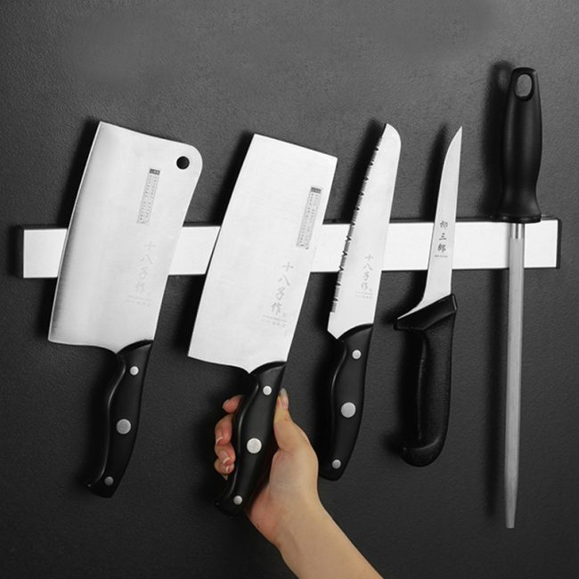 Stainless Steel 304 Magnetic Knife Holder,Kitchen Magnetic Suction Knife Holder,Magnetic Storage Rack For Restautant - 图片 6