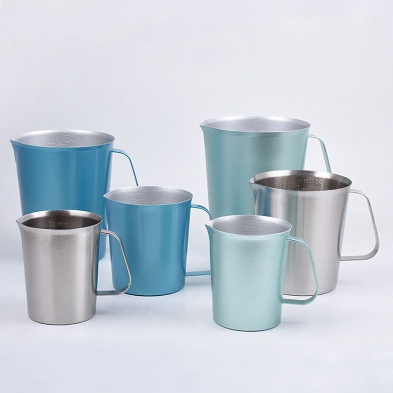 Stainless Steel 304 Measuring Cup Blue,500mL,2000mL For Milk Tea Shop - 图片 8