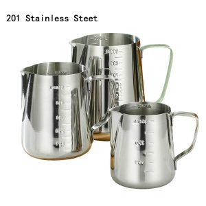 Stainless Steel 201 Steel Stamp Scale Milk Frothing Pitcher,Latte Art Cup,Coffee Tools Milk Frother For Cafe