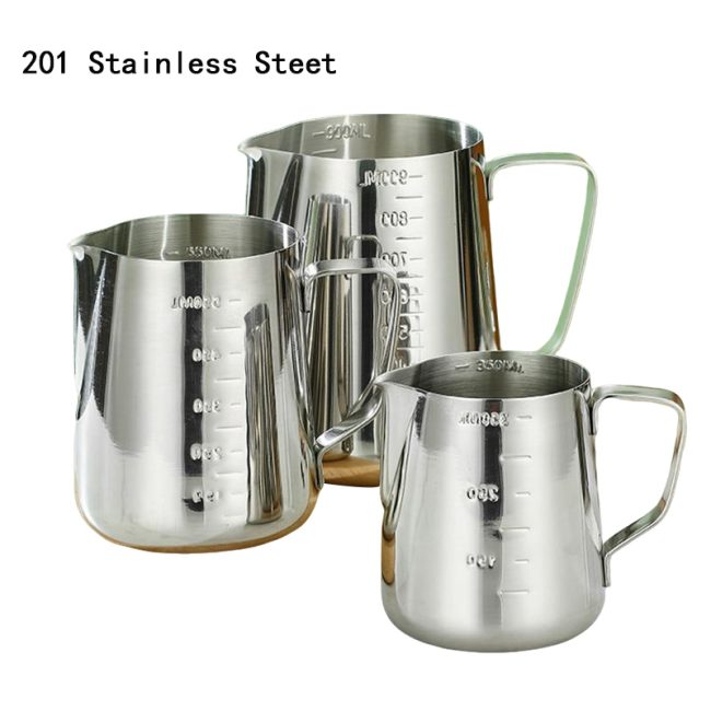 Stainless Steel 201 Steel Stamp Scale Milk Frothing Pitcher,Latte Art Cup,Coffee Tools Milk Frother For Cafe