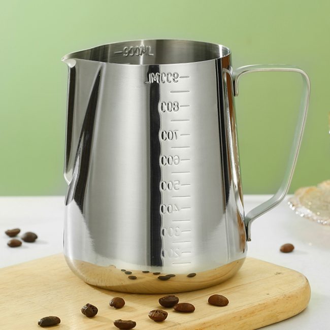 Stainless Steel 201 Steel Stamp Scale Milk Frothing Pitcher,Latte Art Cup,Coffee Tools Milk Frother For Cafe - 图片 3