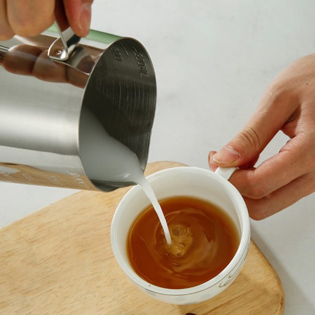 Stainless Steel 201 Steel Stamp Scale Milk Frothing Pitcher,Latte Art Cup,Coffee Tools Milk Frother For Cafe - 图片 8