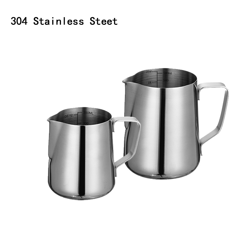 Stainless Steel 304 Laser Scale Milk Frothing Pitcher,Latte Art Cup,Coffee Tools Milk Frother For Cafe