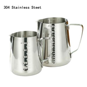 Stainless Steel 304 Steel Stamp Scale Milk Frothing Pitcher,Latte Art Cup,Coffee Tools Milk Frother For Cafe