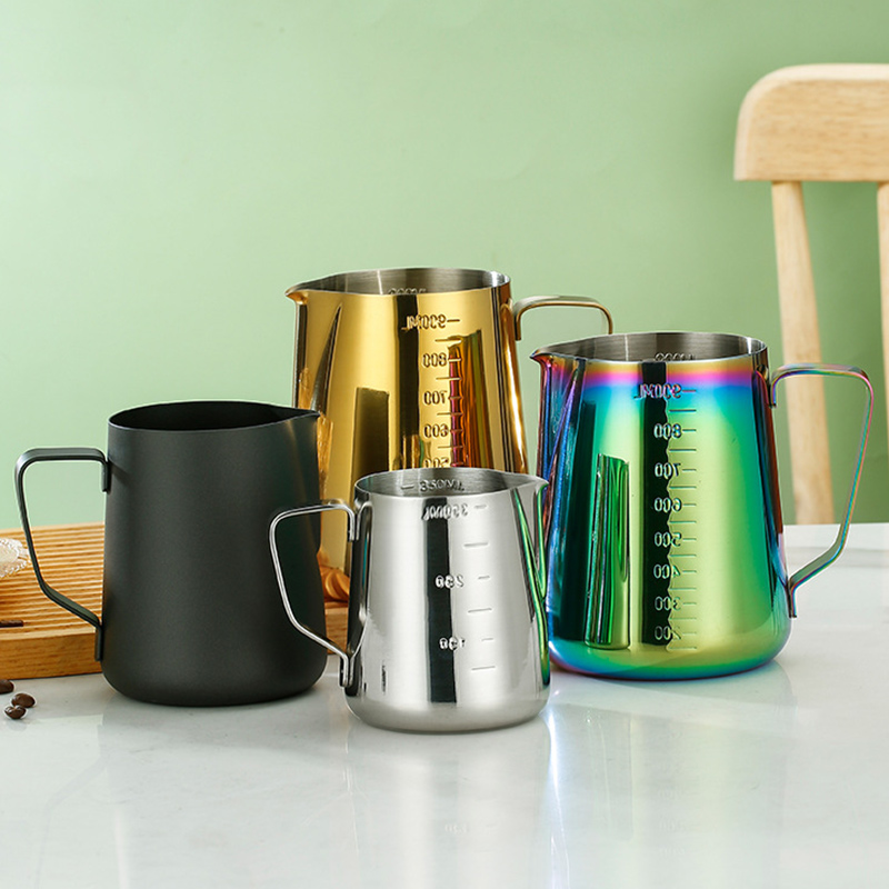 Stainless Steel 201 No Scale Milk Frothing Pitcher Colorful,Latte Art Cup,Coffee Tools Milk Frother For Cafe - Image 5