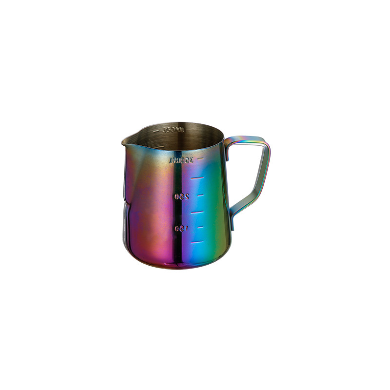 Stainless Steel 201 Steel Stamp Scale Milk Frothing Pitcher Colorful,Latte Art Cup,Coffee Tools Milk Frother For Cafe - Image 2