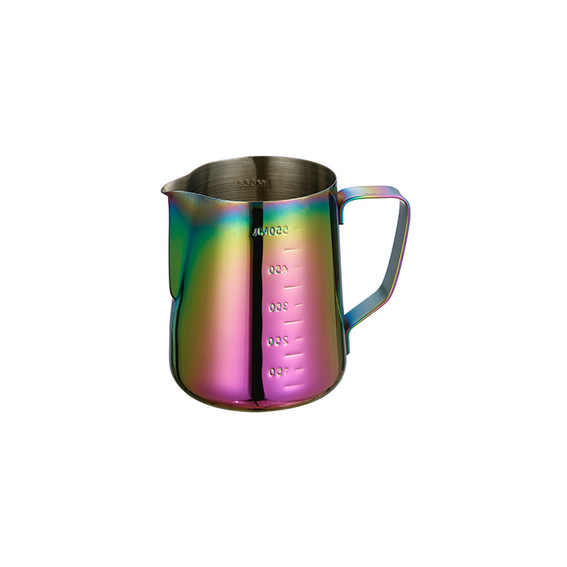 Stainless Steel 201 Steel Stamp Scale Milk Frothing Pitcher Colorful,Latte Art Cup,Coffee Tools Milk Frother For Cafe - Image 3