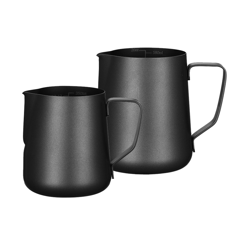 Stainless Steel Teflon Laser Scale Milk Frothing Pitcher,Latte Art Cup,Coffee Tools Milk Frother For Cafe