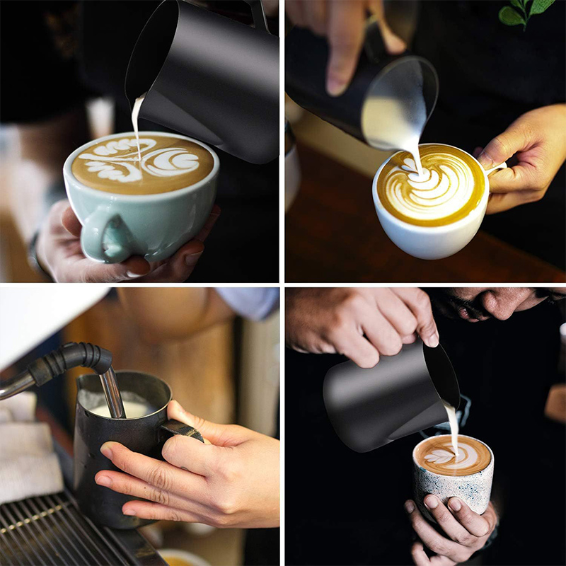 Stainless Steel Teflon Laser Scale Milk Frothing Pitcher,Latte Art Cup,Coffee Tools Milk Frother For Cafe - Image 6