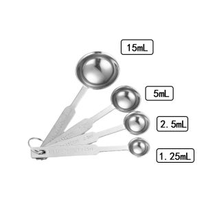 Stainless Steel 201 Coffee 4 Piece Measuring Spoon Set,Baking Spoon For Cafe