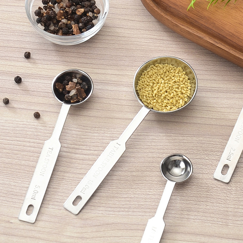Stainless Steel 201 Coffee 4 Piece Measuring Spoon Set,Baking Spoon For Cafe - Image 6