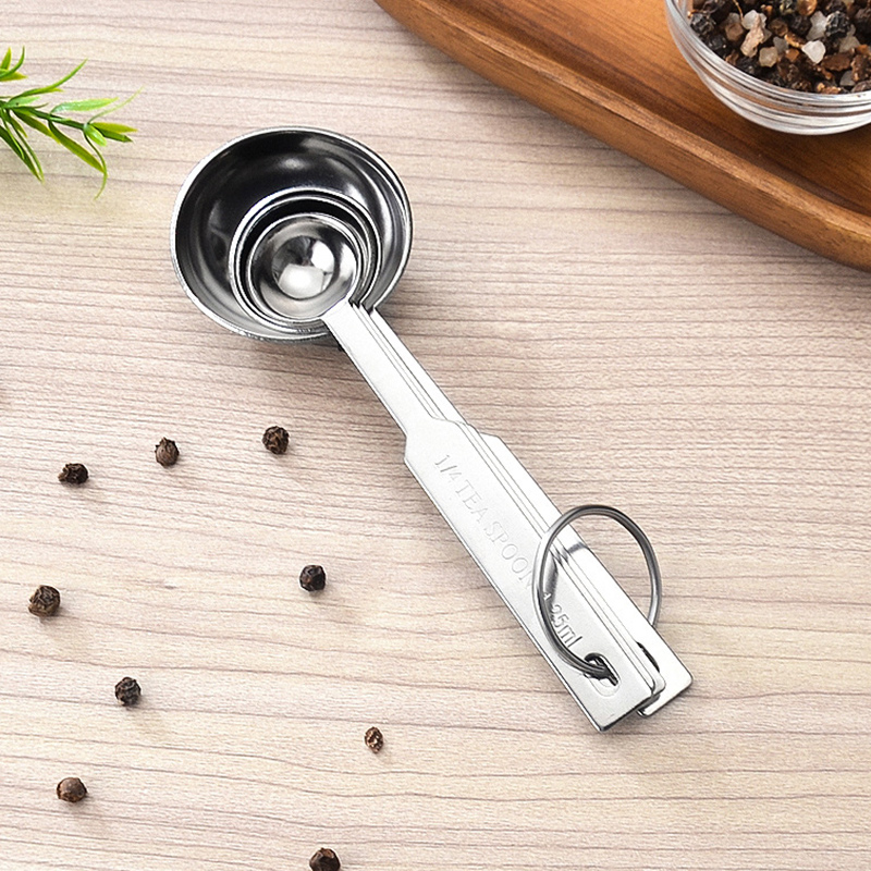 Stainless Steel 201 Coffee 4 Piece Measuring Spoon Set,Baking Spoon For Cafe - Image 3