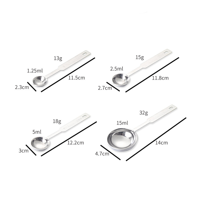 Stainless Steel 201 Coffee 4 Piece Measuring Spoon Set,Baking Spoon For Cafe - Image 2