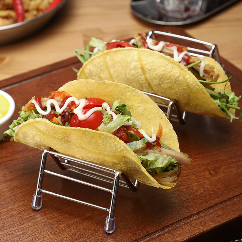 Stainless Steel Mexican Taco Holder,Corn Roll Holder Golden For Restaurants - Image 6