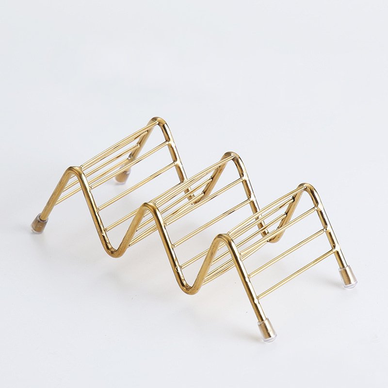 Stainless Steel Mexican Taco Holder,Corn Roll Holder Golden For Restaurants - Image 2