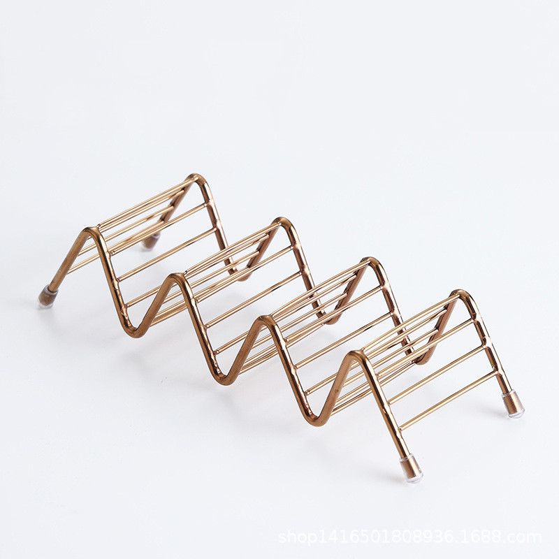 Stainless Steel Mexican Taco Holder,Corn Roll Holder Golden For Restaurants - Image 3