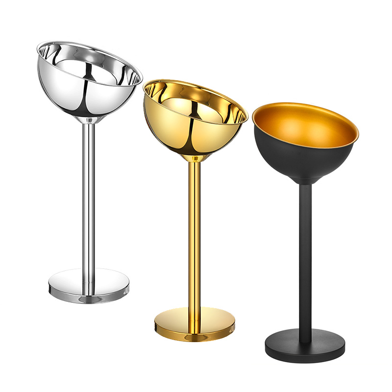 Stainless Steel Slanted Champagne Basin Integrated Rack,Champagne Bucket,Ice Bucket Golden For Bars