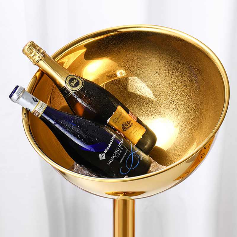 Stainless Steel Slanted Champagne Basin Integrated Rack,Champagne Bucket,Ice Bucket Golden For Bars - Image 3