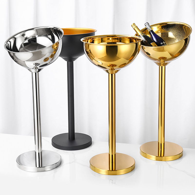 Stainless Steel Slanted Champagne Basin Integrated Rack,Champagne Bucket,Ice Bucket Golden For Bars - Image 8