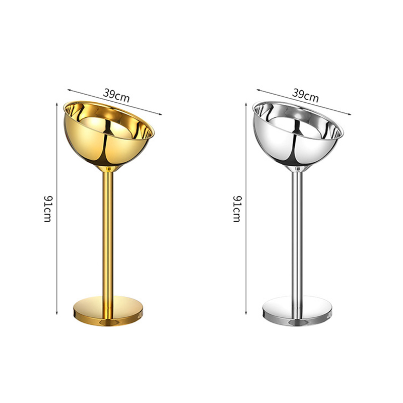 Stainless Steel Slanted Champagne Basin Integrated Rack,Champagne Bucket,Ice Bucket Golden For Bars - Image 2